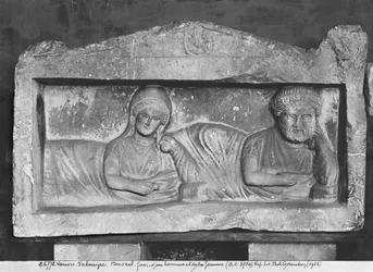 Funerary relief of a couple, from Palmyra, Syria
